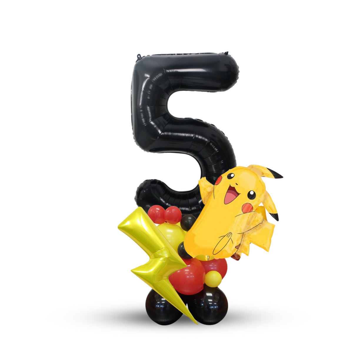 Black red yellow licensed Pokemon boys birthday balloon sculpture bouquet product photo 4