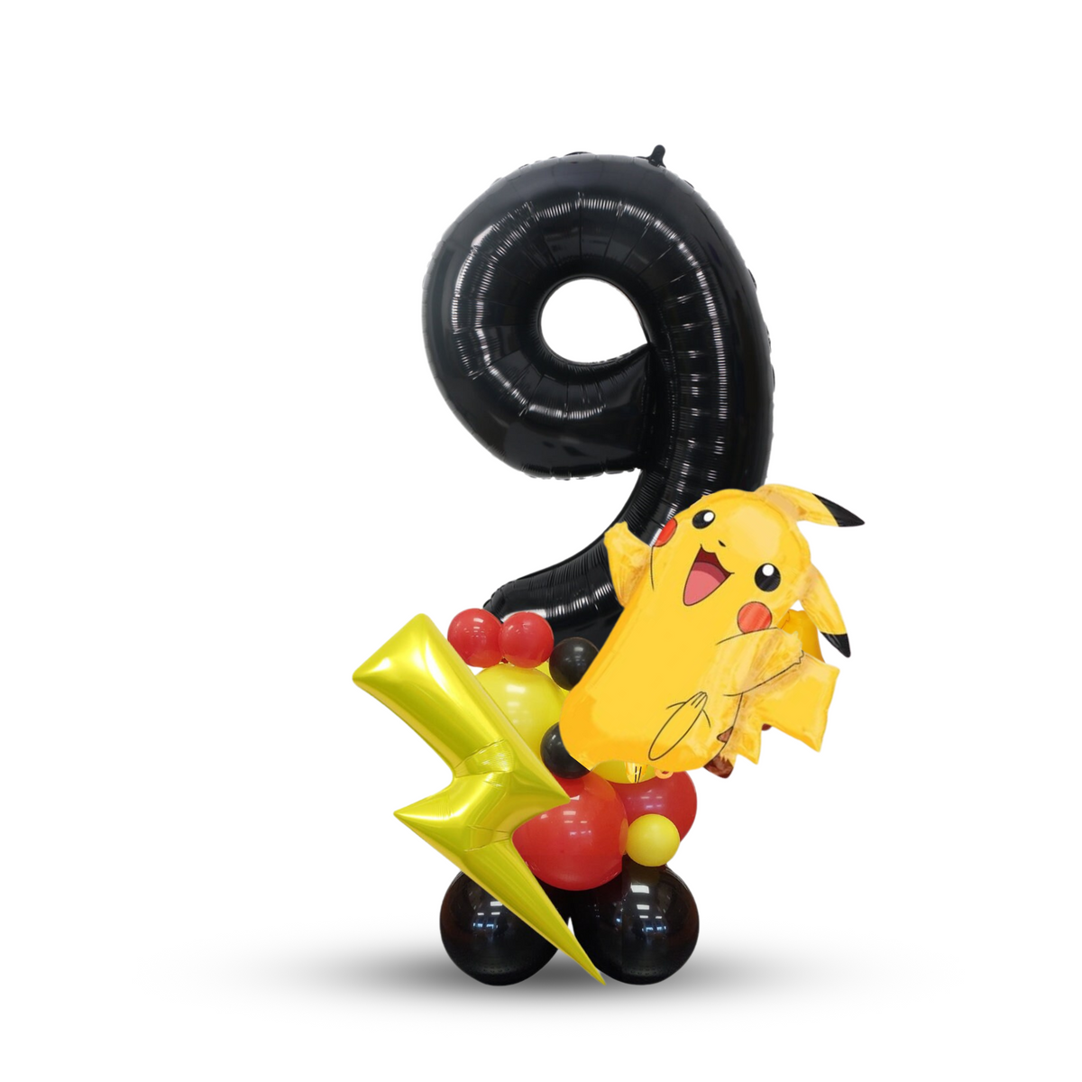 Black red yellow licensed Pokemon boys birthday balloon sculpture bouquet product photo 5