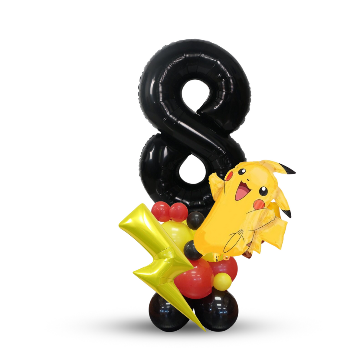 Black red yellow licensed Pokemon boys birthday balloon sculpture bouquet product photo 6