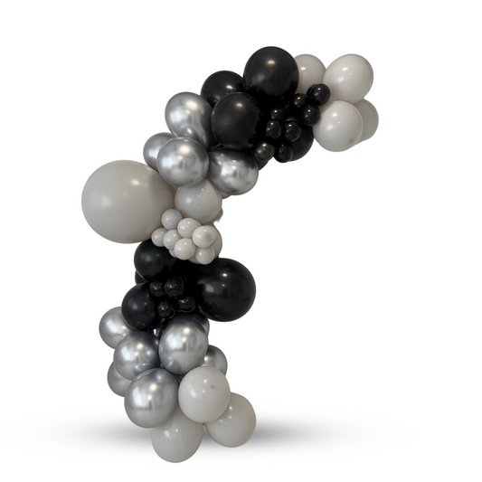 Black, silver & grey Balloon Garland 2m Party Decoration (70 Balloons, 18" 12” and 5") product photo