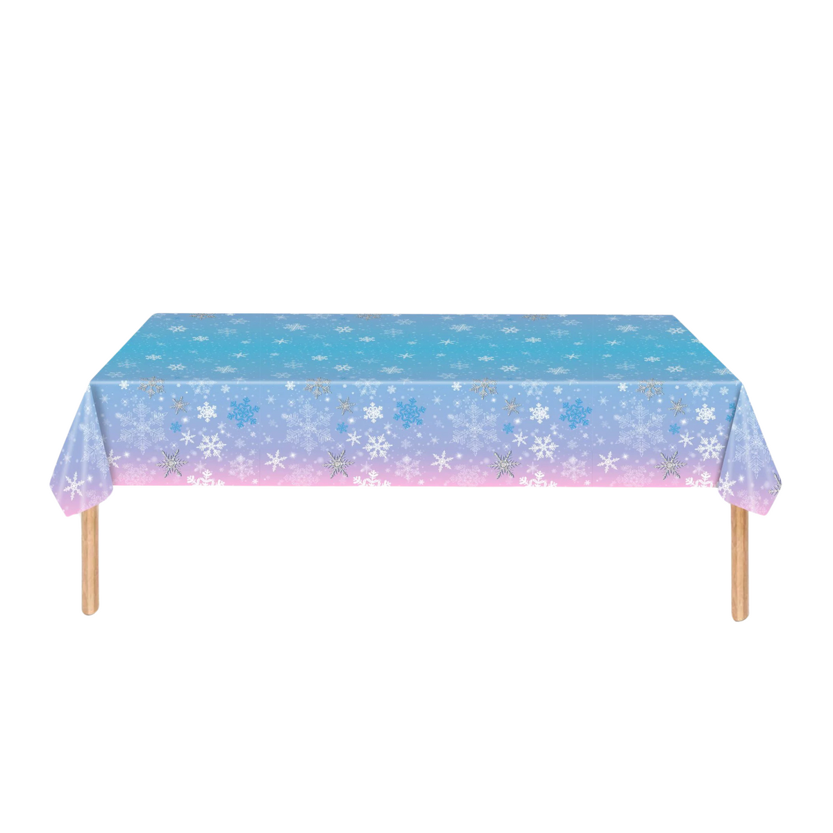 Blue and purple snowflakes Frozen style disposable table cloth sheet product photo 2