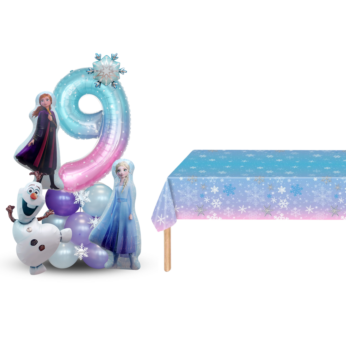 Blue and purple snowflakes Frozen style disposable table cloth sheet product photo 4