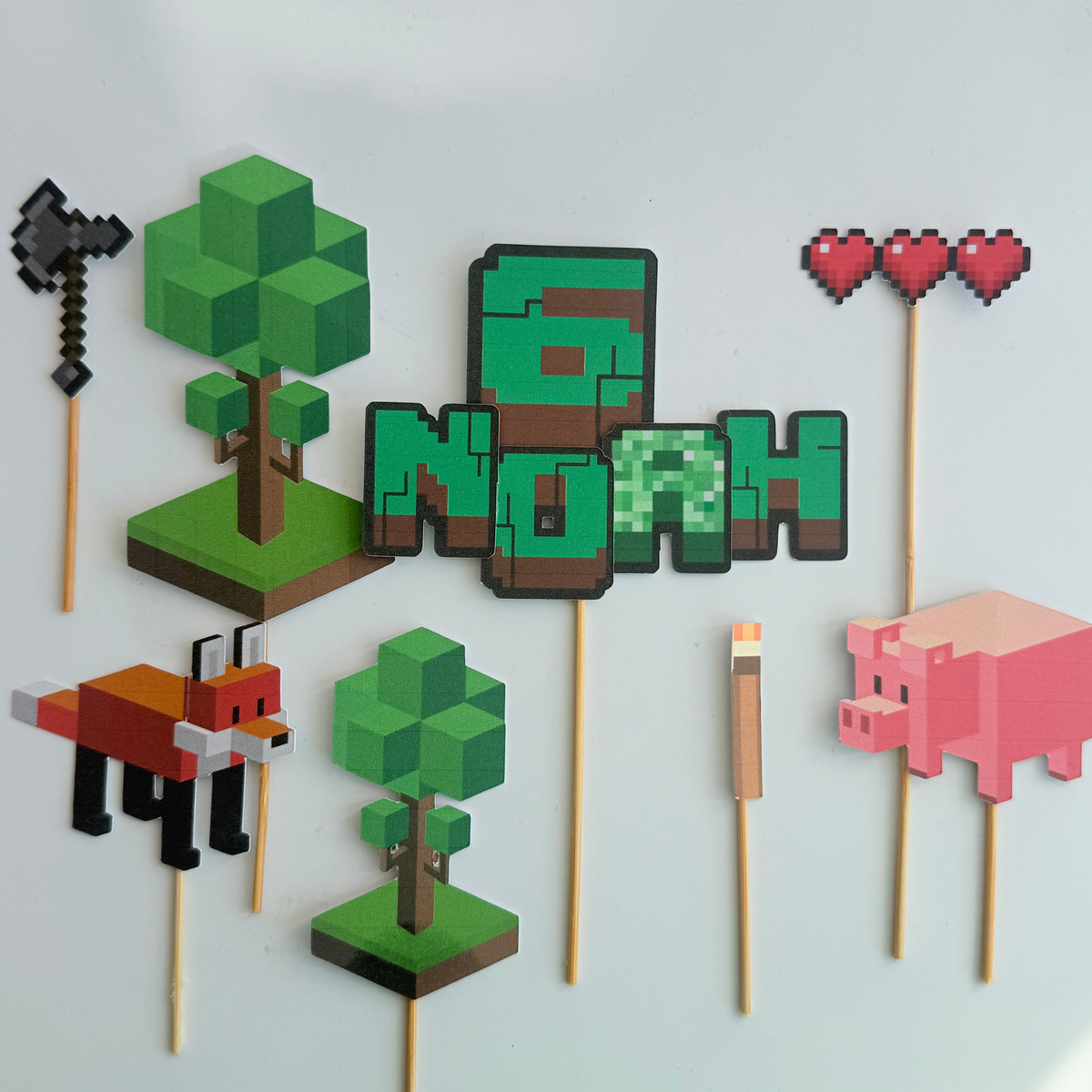 Minecraft inspired  personalised cake topper product photo 2