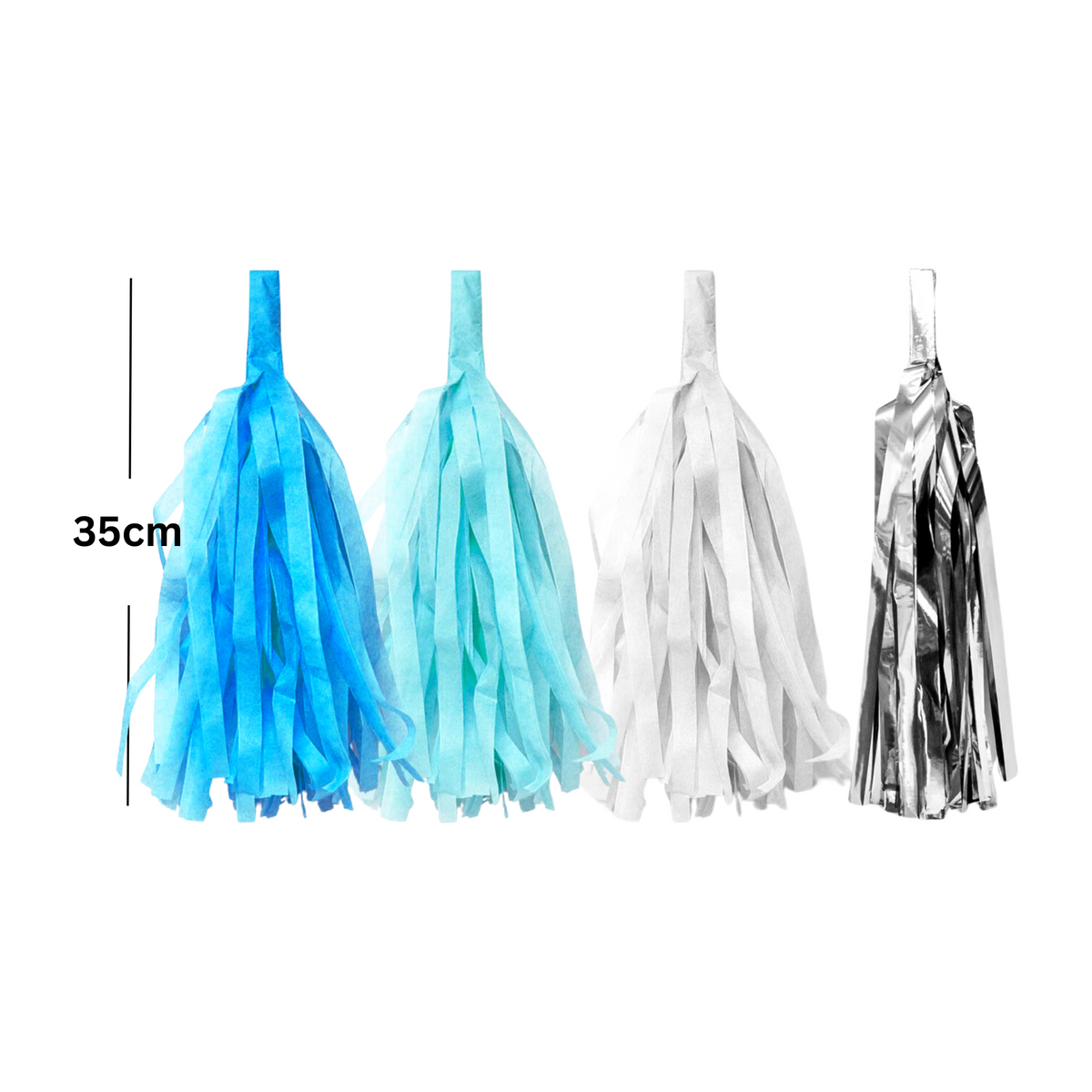 Blue white silver style paper tissue tassel garland product photo 2