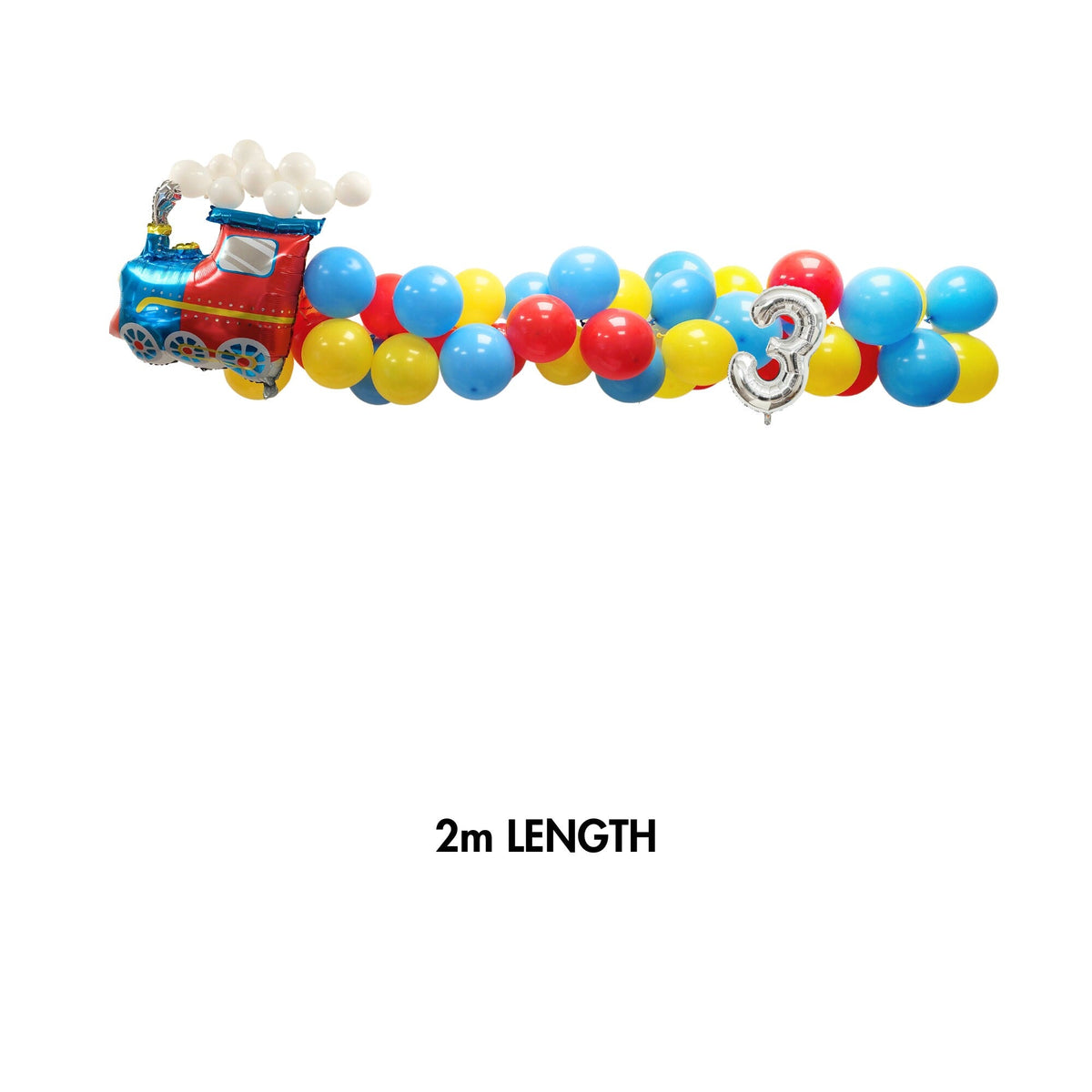 Blue yellow red train Birthday Balloon garland product photo 2
