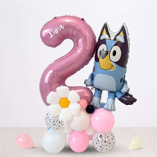 Bluey birthday balloon bouquet sculpture kids boys girls birthdays pink product photo