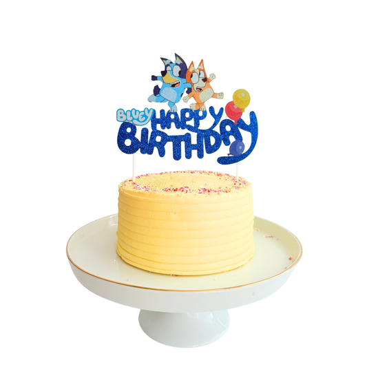 Bluey inspired blue hand crafted cake topper product photo