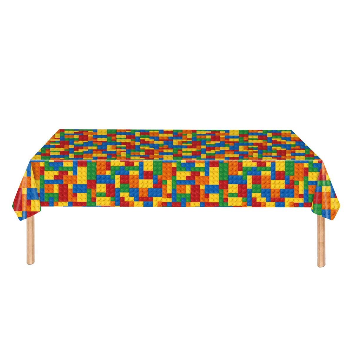 Building blocks birthday paper plates table ware set product photo 2