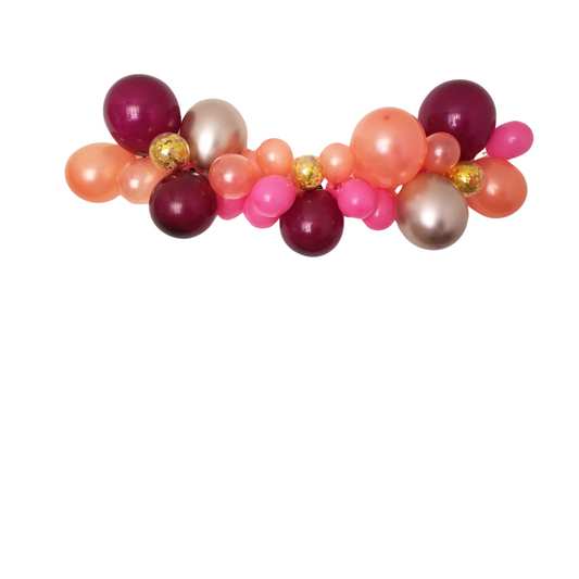 Burgundy rose gold confetti balloon arch cloud garland with happy birthday banner product photo