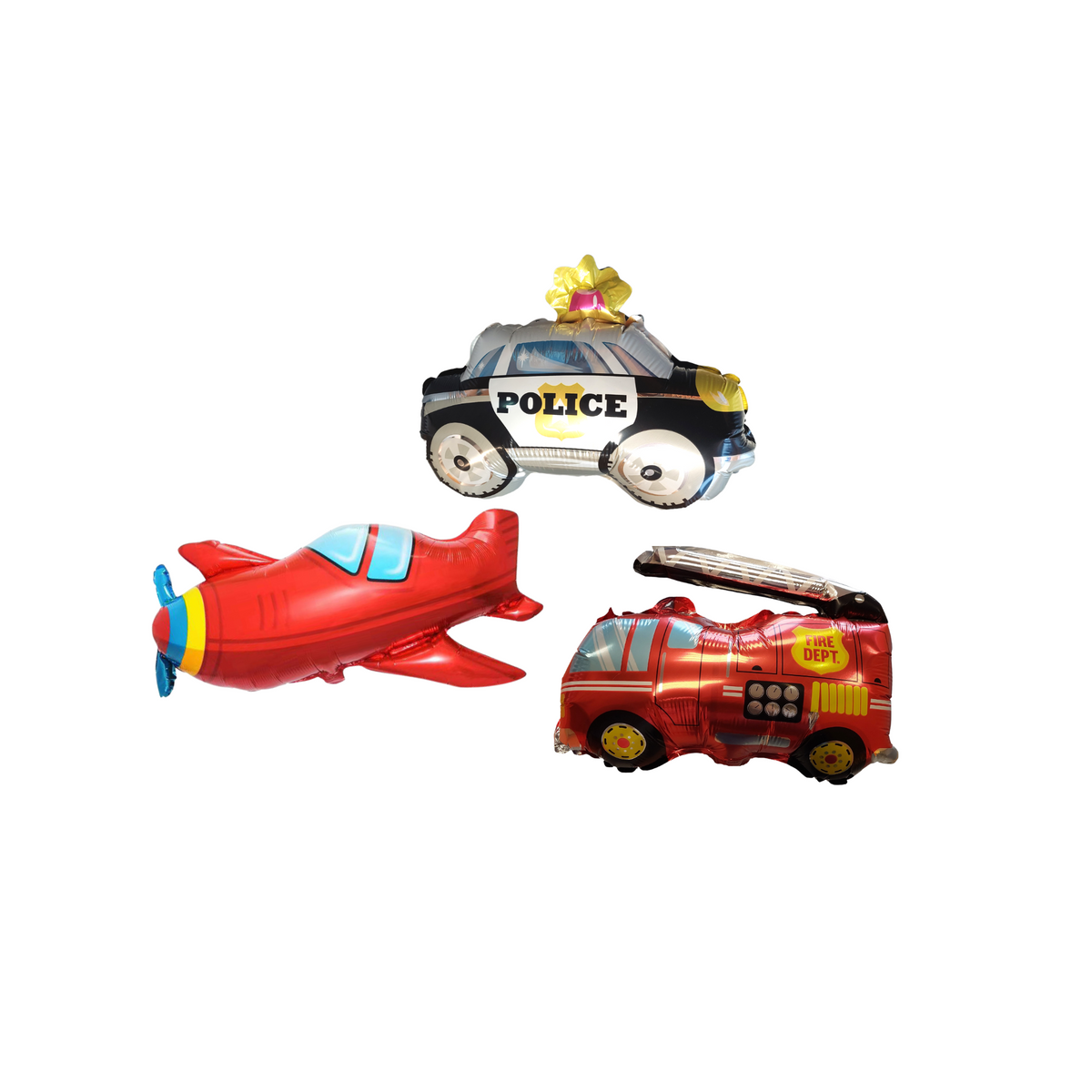 Car Vehicle aeroplane air plane police car fire engine Birthday Balloon Bouquet Sculpture product photo 5