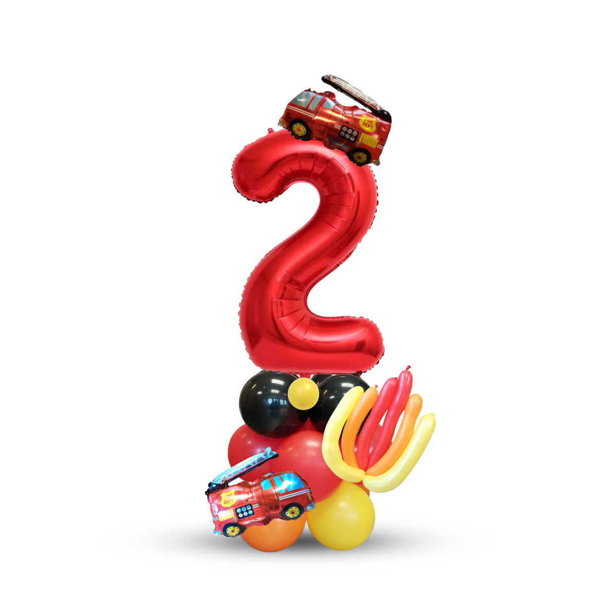 Car Vehicle fire engine Birthday Balloon Bouquet Sculpture product photo 2