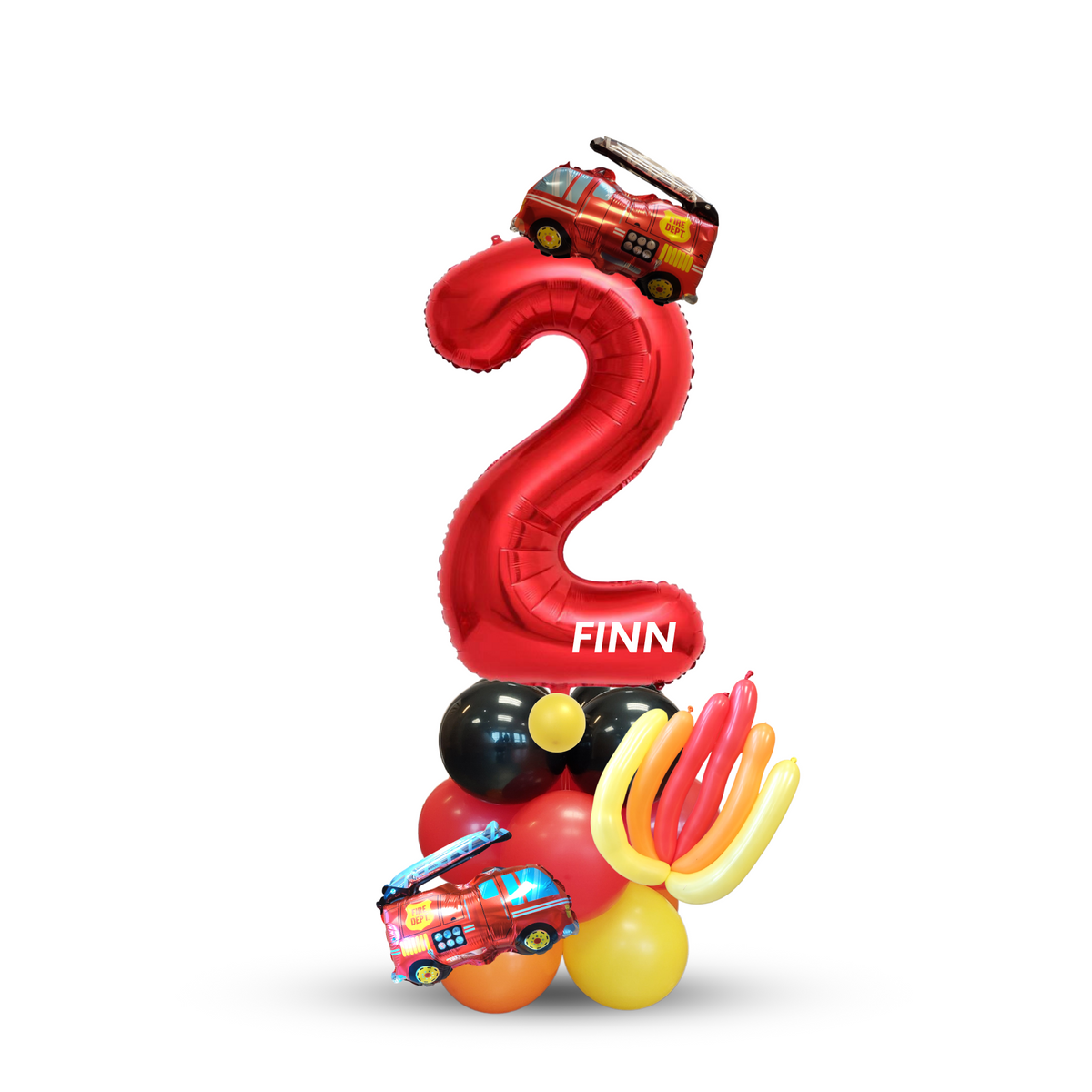 Car Vehicle fire engine Birthday Balloon Bouquet Sculpture product photo 4