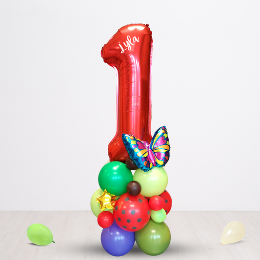The Hungry Caterpillar and butterfly themed birthday balloon bouquet product photo
