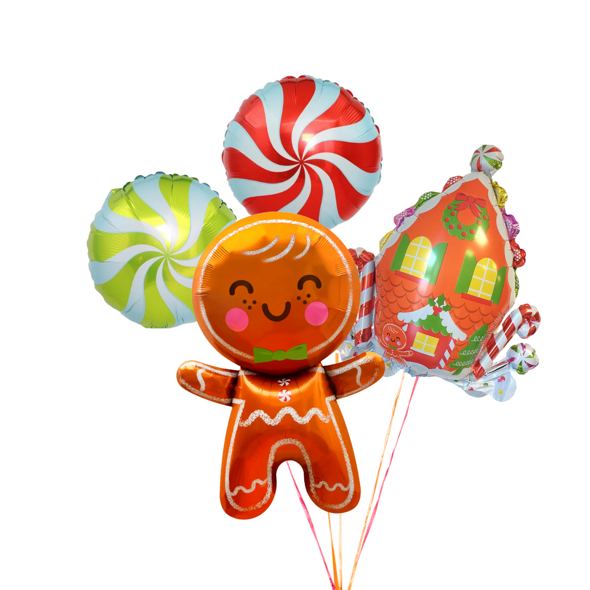 Christmas ginger bread man house sweets candy balloon bundle decoration product photo