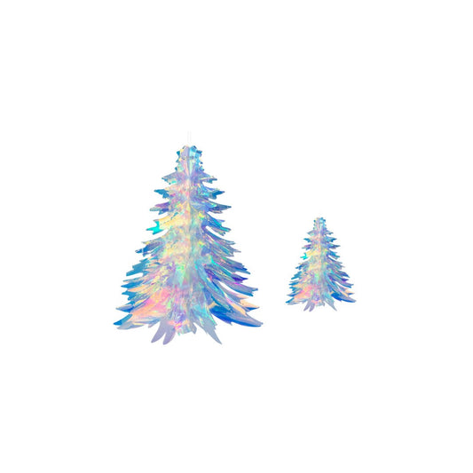 Christmas Iridescent foldable tree hanging decoration hanging on Christmas tree
