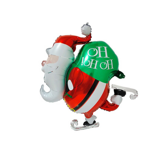 Christmas tree decoration Ice skating Santa Ho ho ho balloon children hanging on Christmas tree