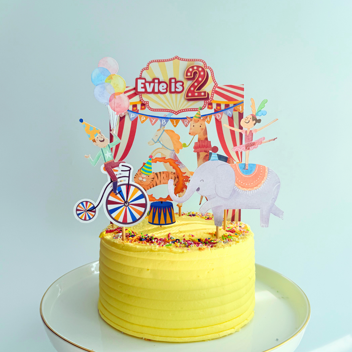 Circus elephant horse giraffe animals Cake Toppers Birthday Party Decor product photo 2