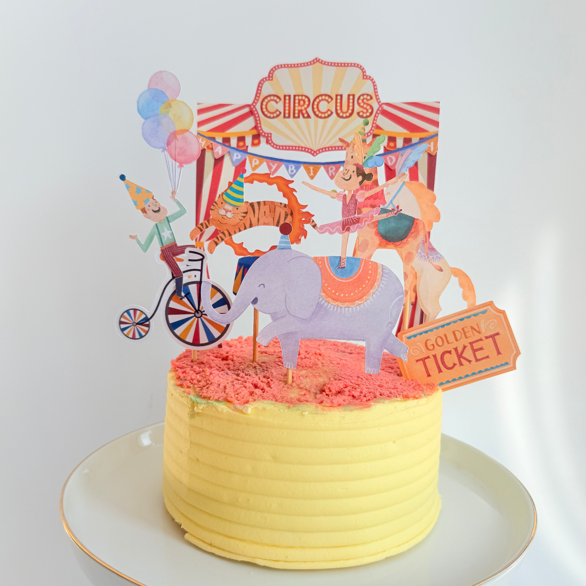 Circus elephant horse giraffe animals Cake Toppers Birthday Party Decor product photo 5