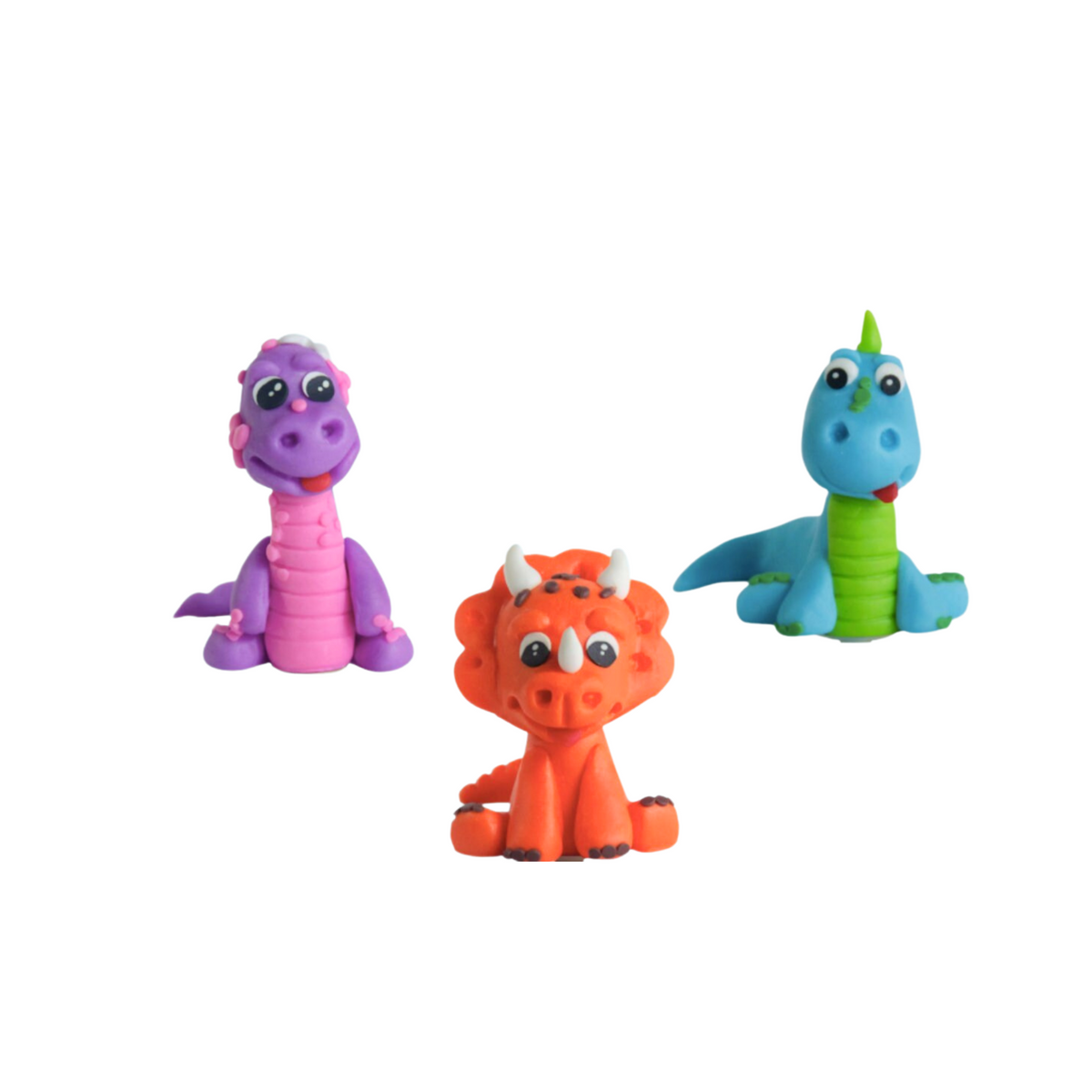 Clay Dinosaurs leaves mushroom egg shells Cake Topper set lifestyle photo