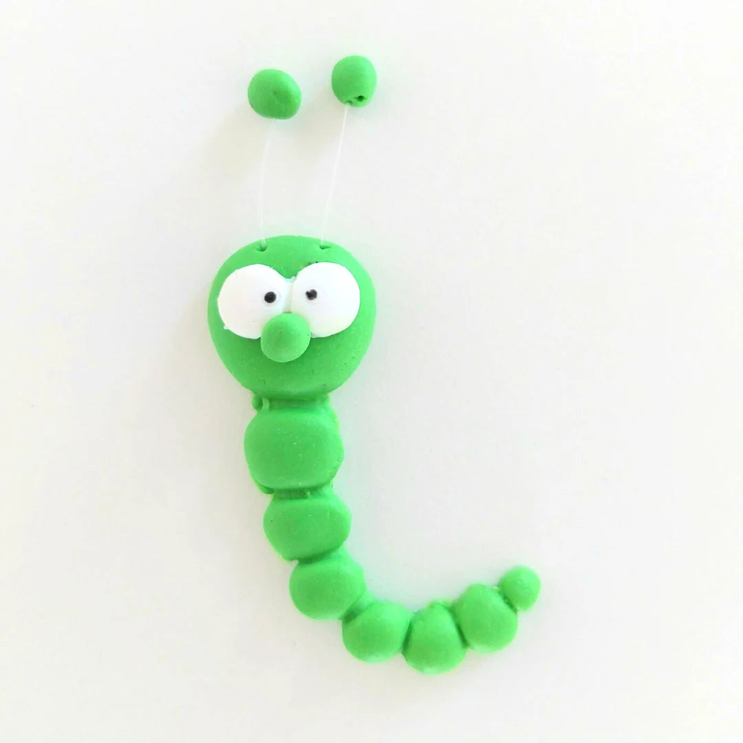 Clay spring forest animals caterpillar ladybird frogs trees reusable cake topper set product photo 5
