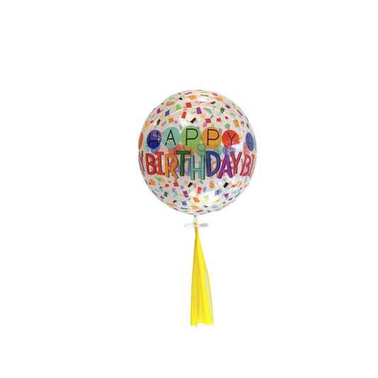 22inch happy birthday print balloon with paper tassel product photo