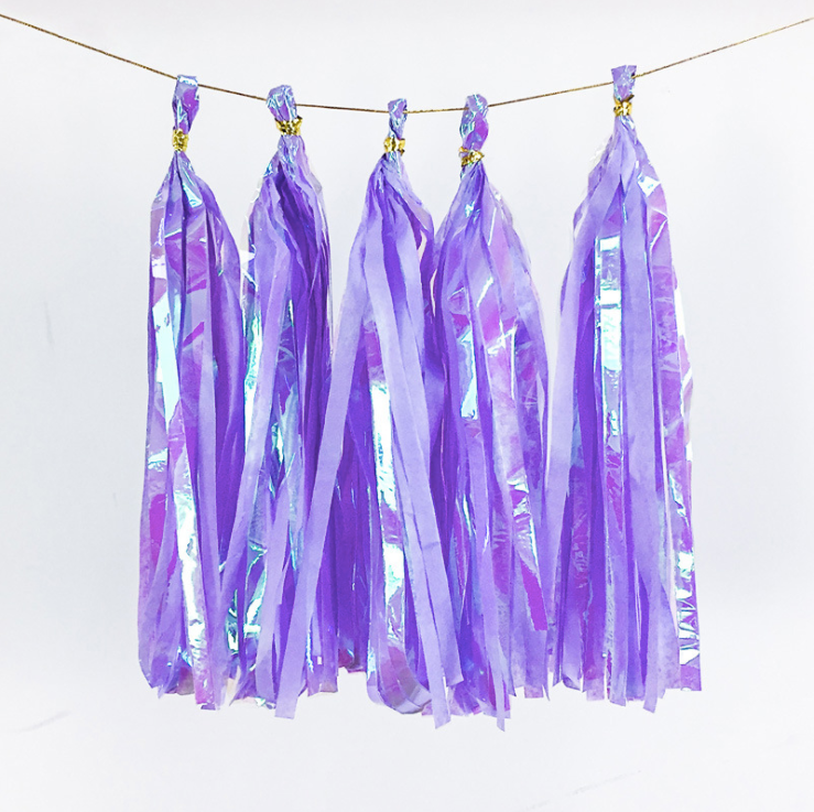 DIY Iridescent double layered paper tissue tassel product photo 10