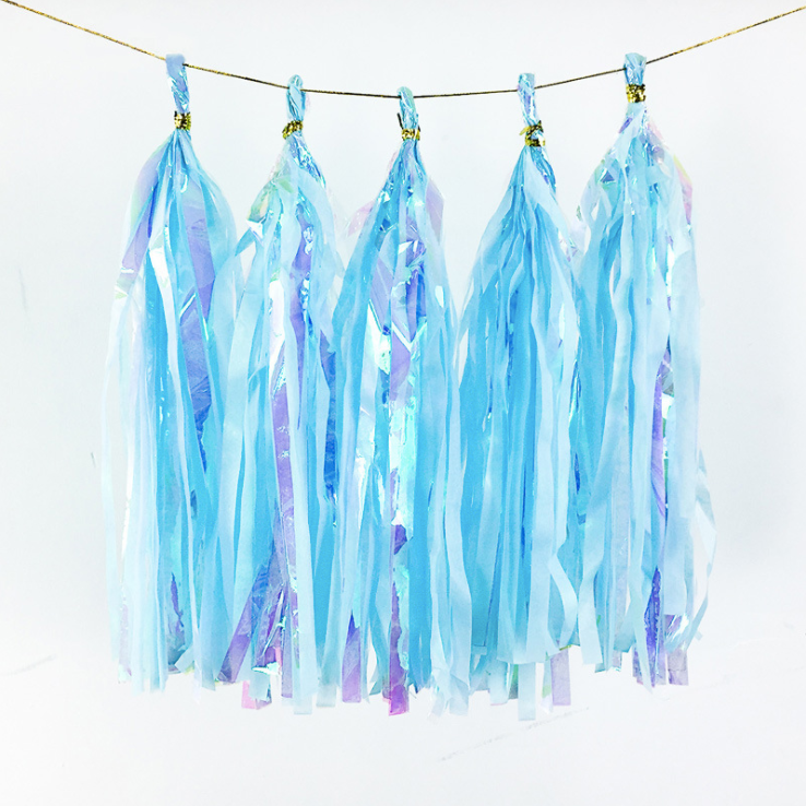 DIY Iridescent double layered paper tissue tassel product photo 11