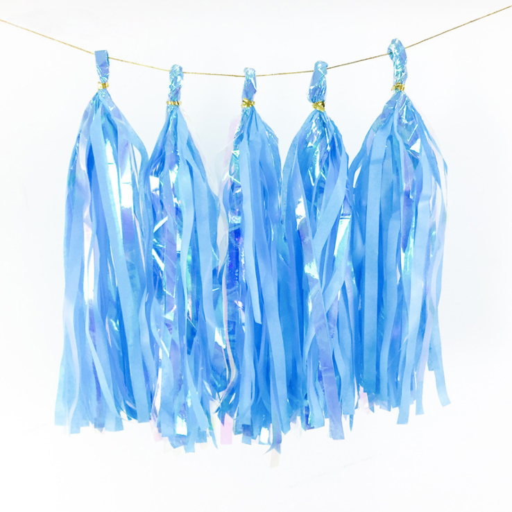 DIY Iridescent double layered paper tissue tassel product photo 12