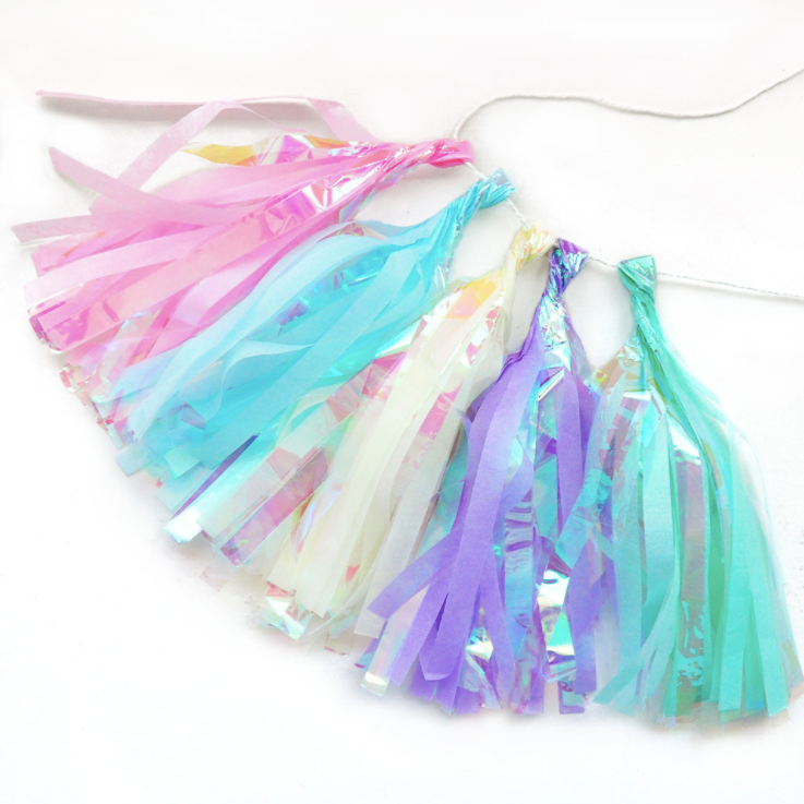 DIY Iridescent double layered paper tissue tassel product photo 2