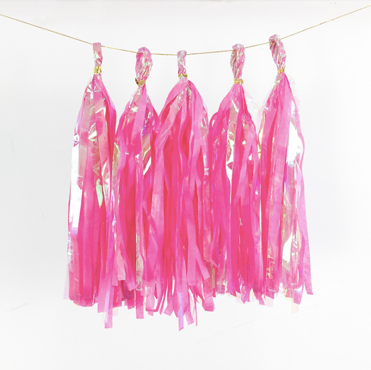 DIY Iridescent double layered paper tissue tassel product photo 3