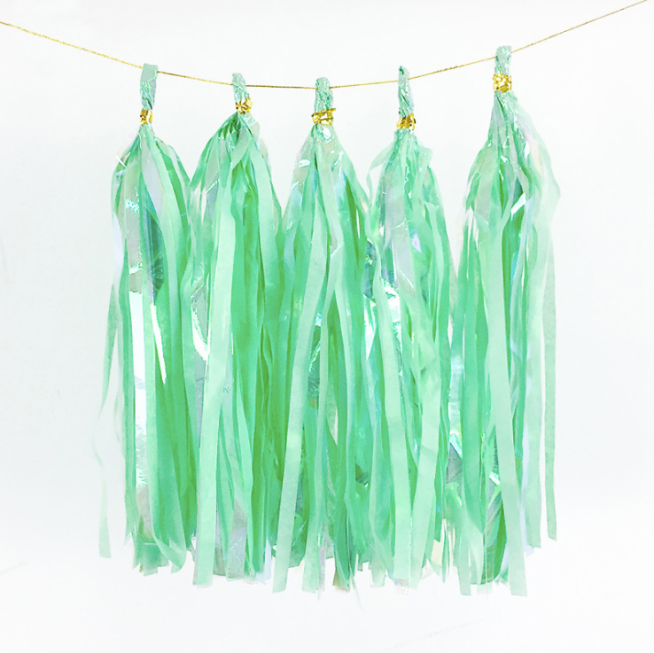 DIY Iridescent double layered paper tissue tassel product photo 4