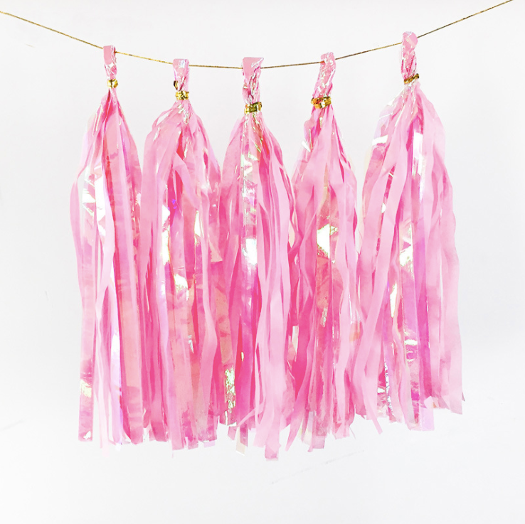 DIY Iridescent double layered paper tissue tassel product photo 5