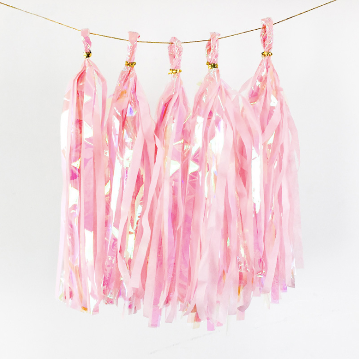 DIY Iridescent double layered paper tissue tassel product photo 6