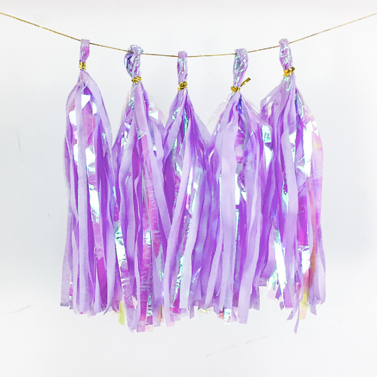 DIY Iridescent double layered paper tissue tassel product photo 8