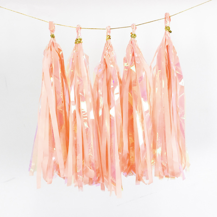 DIY Iridescent double layered paper tissue tassel product photo 9