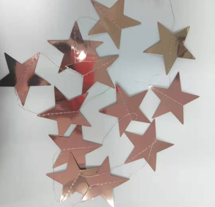 Christmas Gold Silver Stars Bunting Garland hanging Decoration product photo 11