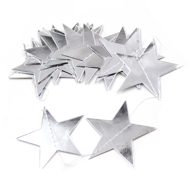 Christmas Gold Silver Stars Bunting Garland hanging Decoration product photo 12