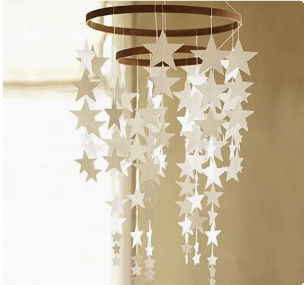 Christmas Gold Silver Stars Bunting Garland hanging Decoration product photo 2