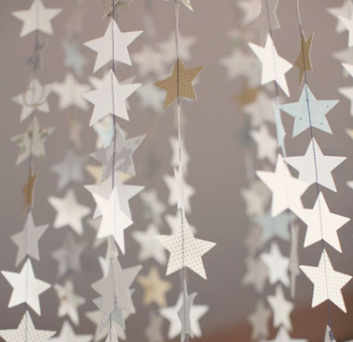 Christmas Gold Silver Stars Bunting Garland hanging Decoration product photo 4