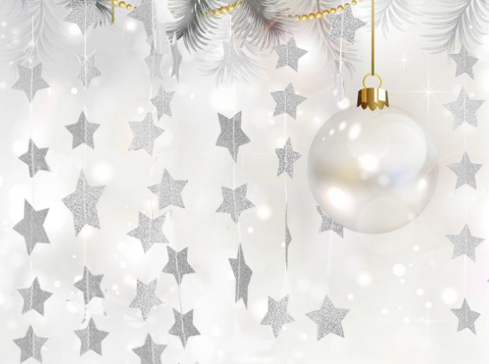 Christmas Gold Silver Stars Bunting Garland hanging Decoration product photo 8