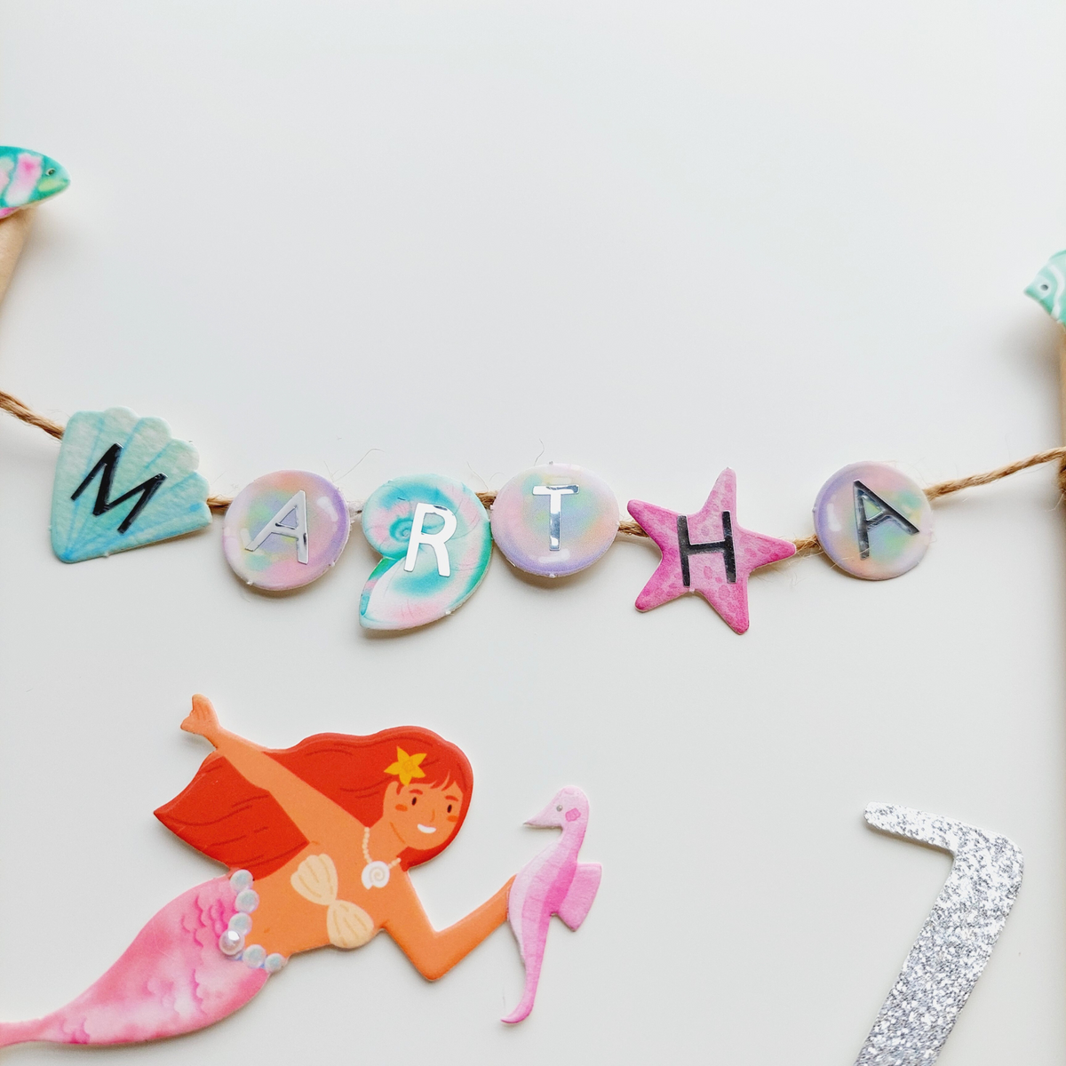 Personalised Mermaid Sea World Cake Toppers set product photo 10