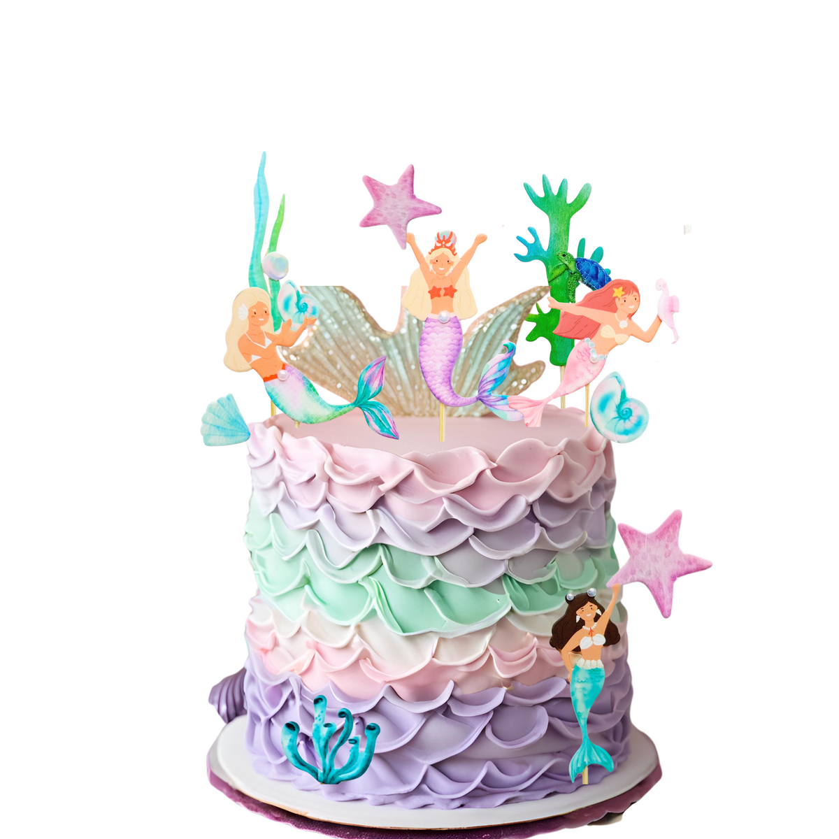 Personalised Mermaid Sea World Cake Toppers set product photo 2