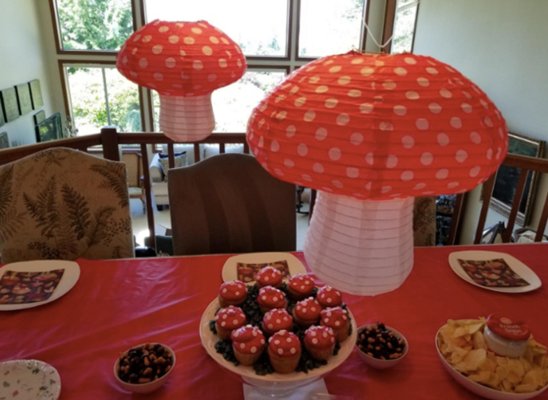 Woodland Mushroom paper lamp shade home decoration lifestyle photo