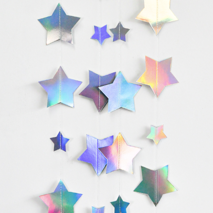 Iridescent stars bunting product photo 3