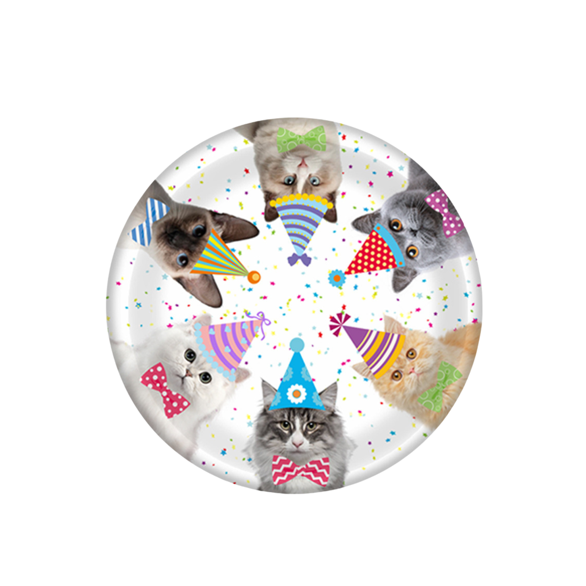 Cute cats pet themed birthday bunting banner, cake toppers and disposable paper plates product photo 4