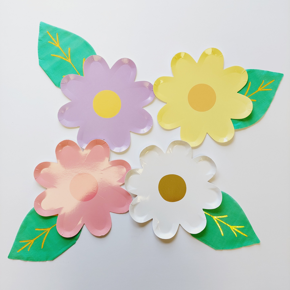 7inch Daisy plates and leaf napkin 8-pack product photo 5