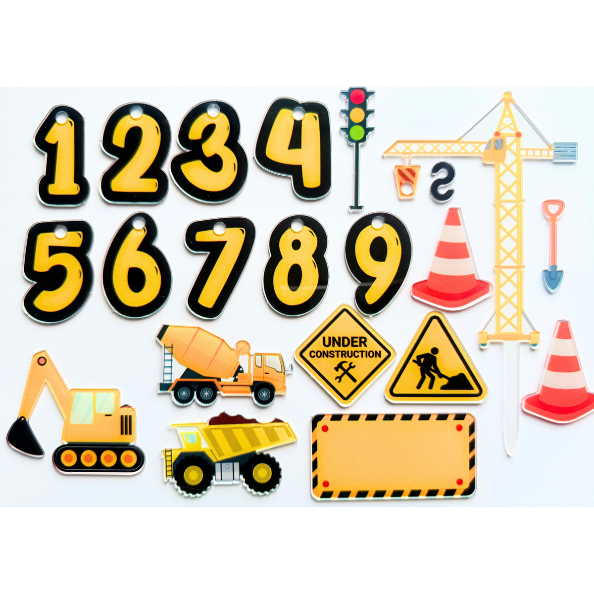 Personalised vehicle digger crane birthday cake topper product photo 10