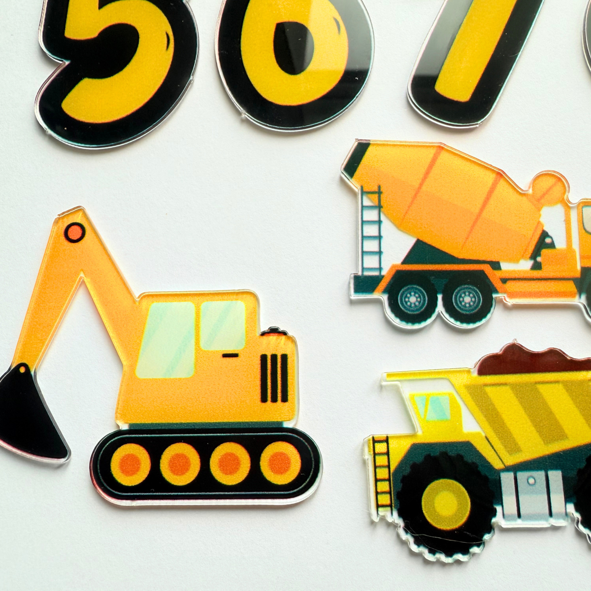 Personalised vehicle digger crane birthday cake topper product photo 11
