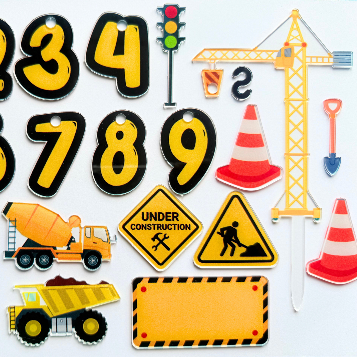 Personalised vehicle digger crane birthday cake topper product photo 9