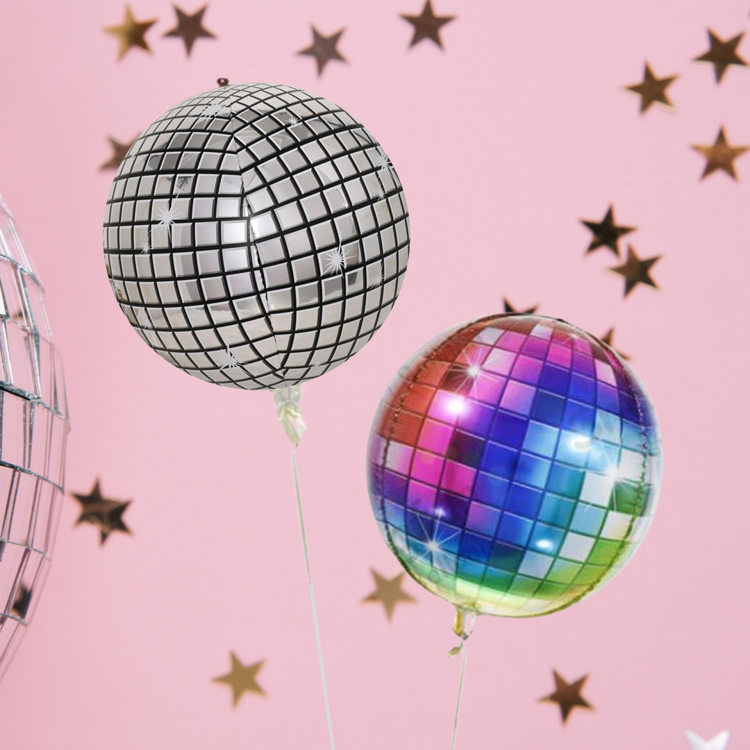 22inch Disco Light Ball Helium Foil Balloon Multi or Silver product photo 3